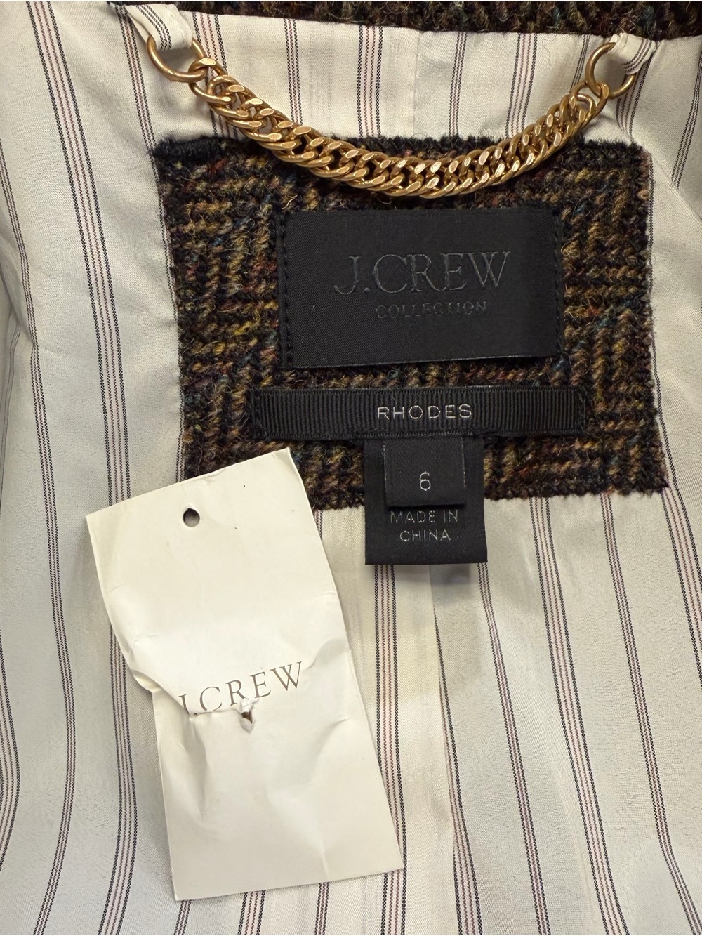 J.Crew Collection Rhodes Harris Tweed Wool Coat 6 NWOT - Picture 2 of 16